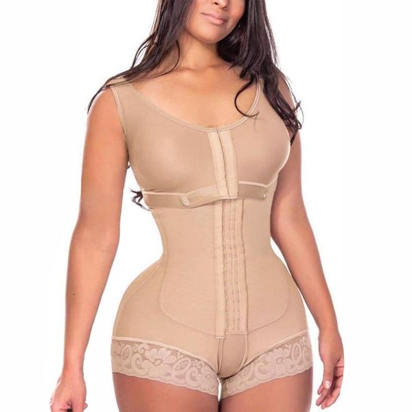 

women's shapers corset bodysuit full back coverage high compression powernet garment with bra bbl post op supplies, Black;white