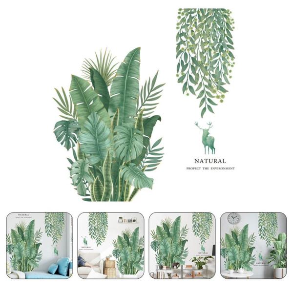 

wall stickers 1 sheet removable self-adhesive palm green plant decals