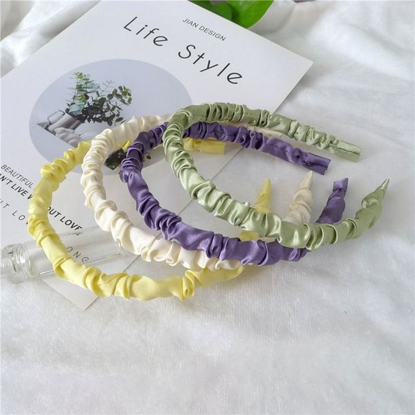 

yuT3 in south korea headbands fashionable fold bubble hairband sweet temperament versatile go out hairband color hairpin, Silver