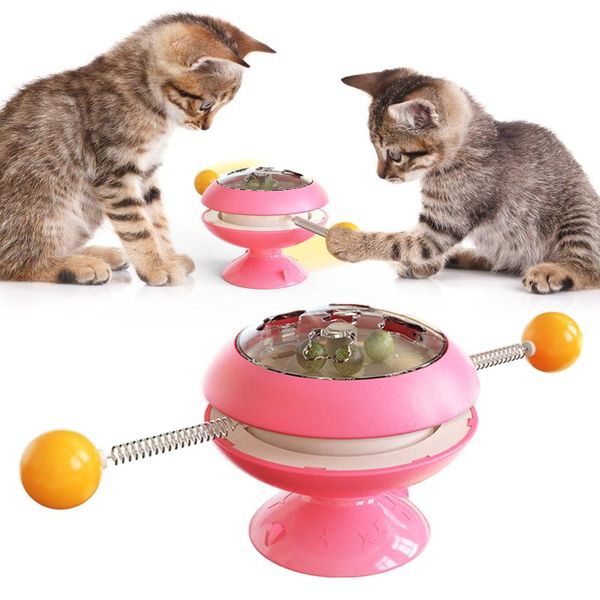 

cat toys rotatable supplies with catnip interactive training for cats kitten accessories pet products windmill toy