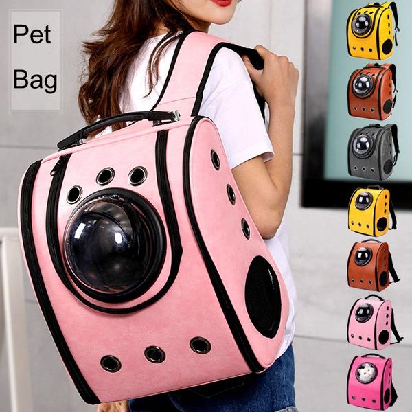 

dog car seat covers fashion pu pet backpack breathable space bag cat out carrying travel