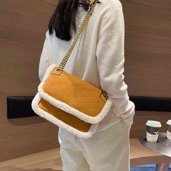 

bag female lamb fur winter messenger chain suede retro underarm