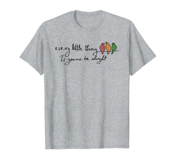 

every little thing is gonna be alright bird shirt, White;black