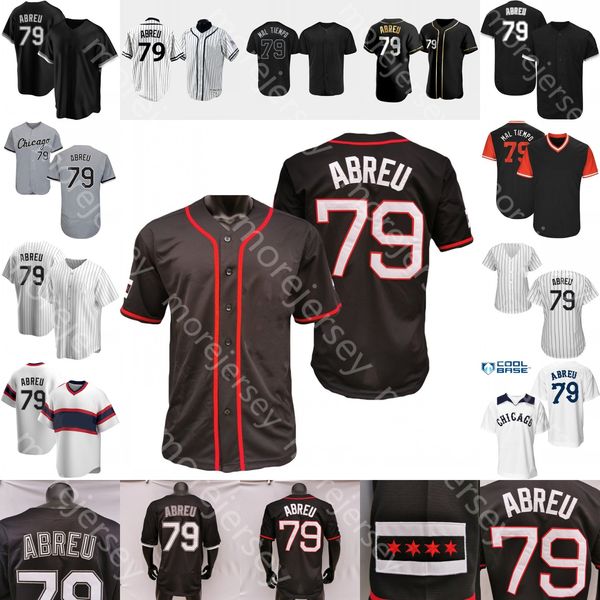 Jose Abreu Jersey 1990 Turn Back Spitzname 2019 Salute to Service Weiß Schwarz Goldener Nadelstreifen Pullover Grau Fans Spieler Damen Größe S-3XL