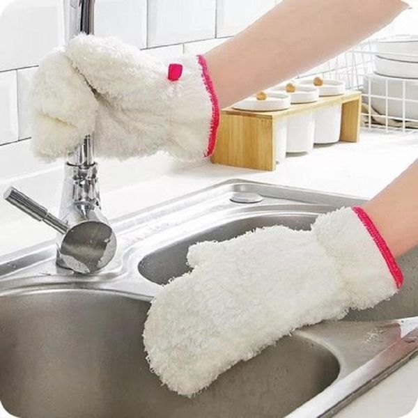 

disposable gloves non-stick oil dish washing kitchen cleaning brush bowl waterproof heavy duty heated household