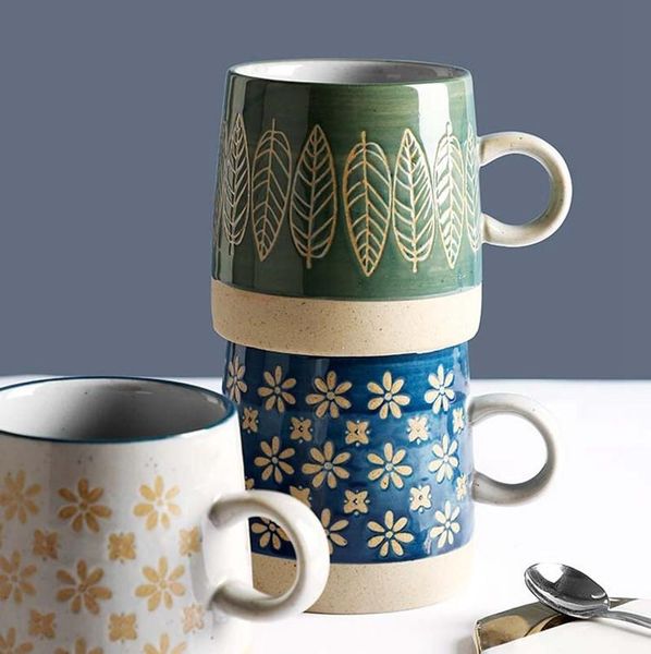

mugs simple ceramic coffee mug japanese retro cup office household breakfast milk tea drinking cups cold water pottery porcelain