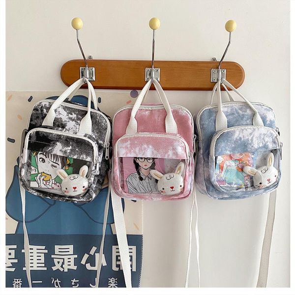 

fresh cartoon shoulder and female style literature b art small new bag student portable japanese color transparent messenger coll vomhn