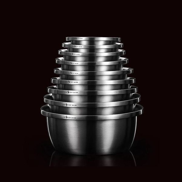 

stainless steel mixing bowls set kitchen thickened whisking for salad cooking baking