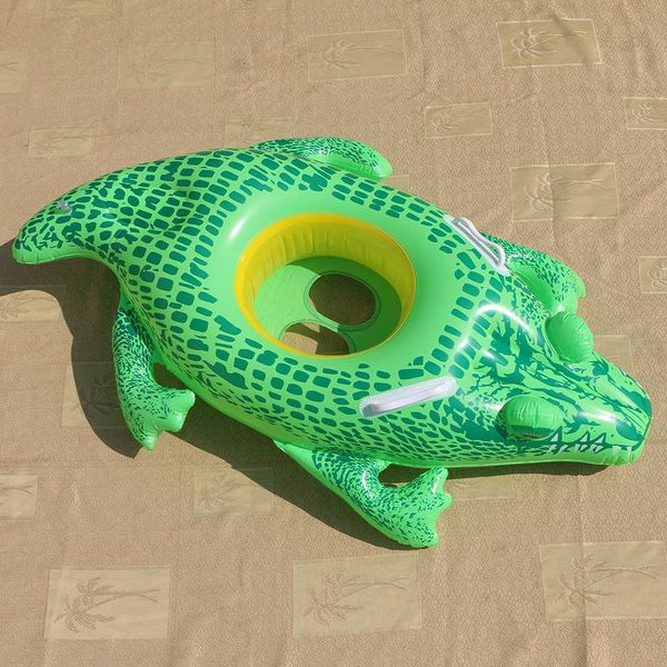 

swimming ring inflatable crocodile seat type lifebuoy pvc children's water swimming ring