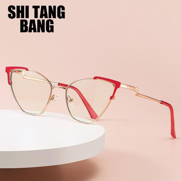 

sunglasses 2022 women anti-blue glasses trendy cat eye flat can be equipped myopia female wh528 metal eyeglasses frame eyewaer, White;black