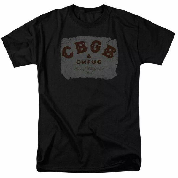 

cbgb omfug crumbled logo t shirt licensed home of underground rock tee black, White;black