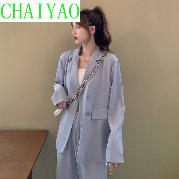 

women's suits & blazers casual blazer jacket summer thin 2021 design feeling fried street long sleeve suit loose top, White;black