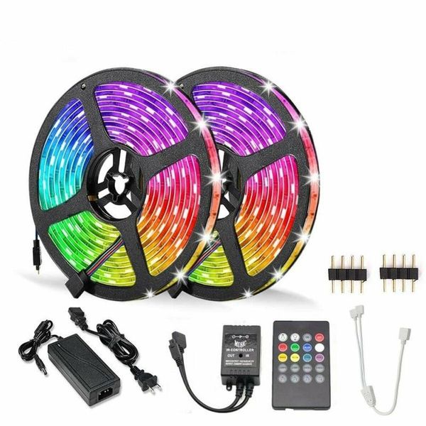 

12v rgb led strip light music sound activated remote power kits strips