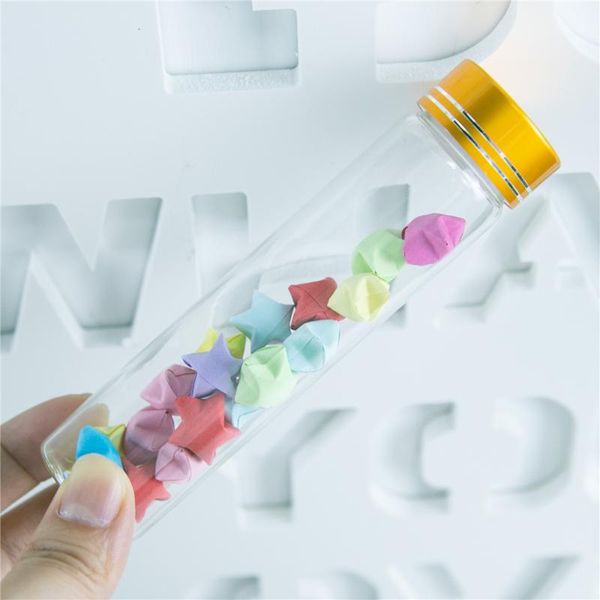 

storage bottles & jars 50pcs 60ml hyaline small glass have screw plastic cap with golden tangent reusable refillable craft vials candy pot