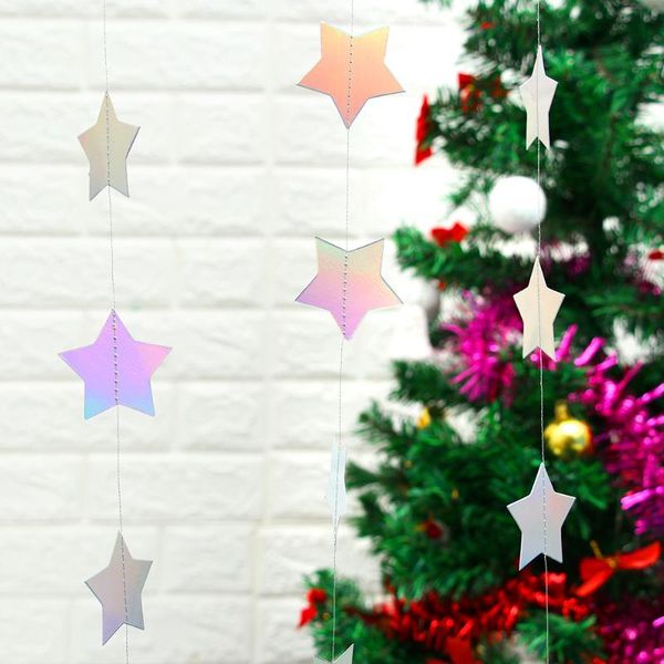 

party decoration wedding 4m red green star round shape paper garlands baby shower birthday decor kids christmas supplies
