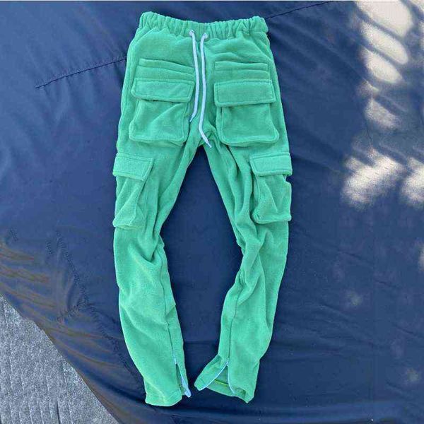 

fall winter streetwear men's cargo pants pockets sweat pant casual trousers mens jogging sweatpants h1223 85wd, Black