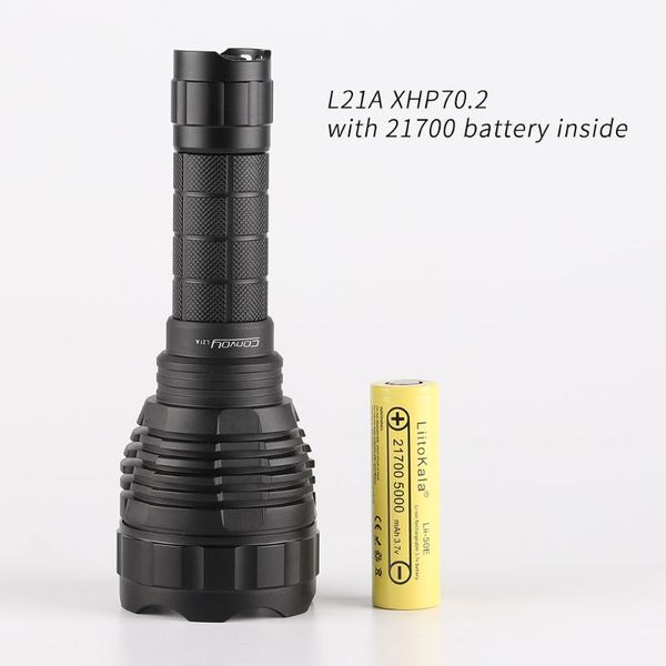 

flashlights torches convoy l21a with cree xhp70.2 led, 21700 ,built-in battery