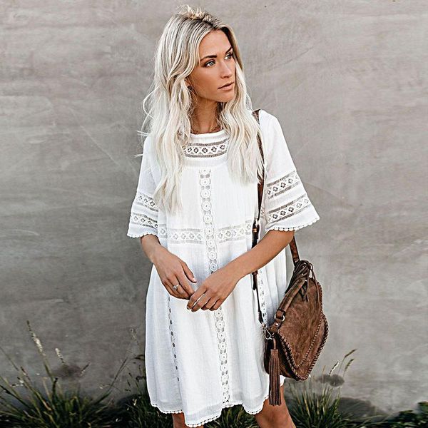 

women's swimwear rayon multi lace beach skirt bikini blouse seaside holiday swimsuit sunscreen, White;black