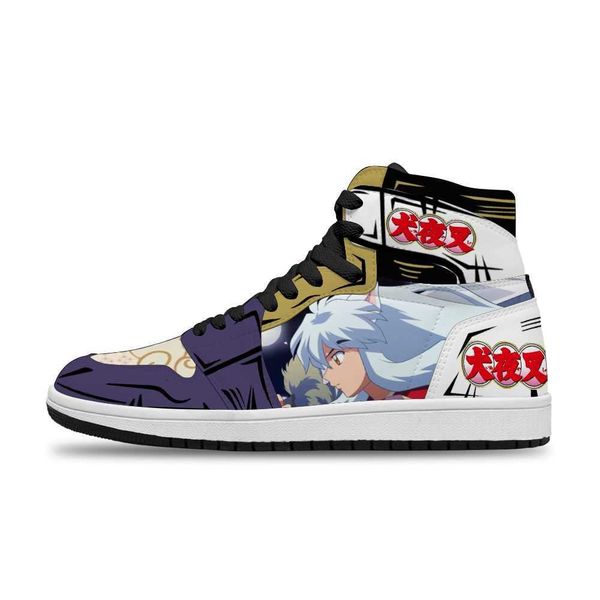 

japanese anime cartoon inuyasha diy printed sports non-slip leisure shoes for men fashion shoeayhx