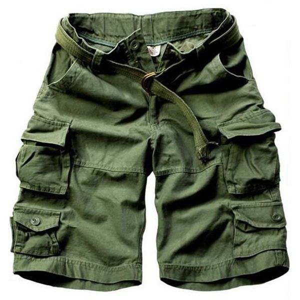 

men shorts camouflage cargo military cotton loose army short pants casual no belt men's, White;black