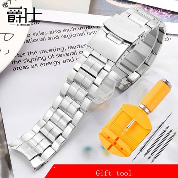 

watch bands replacement strap for ef-544d series stainless steel watchband silver bracelet men's fine chain give tool, Black;brown
