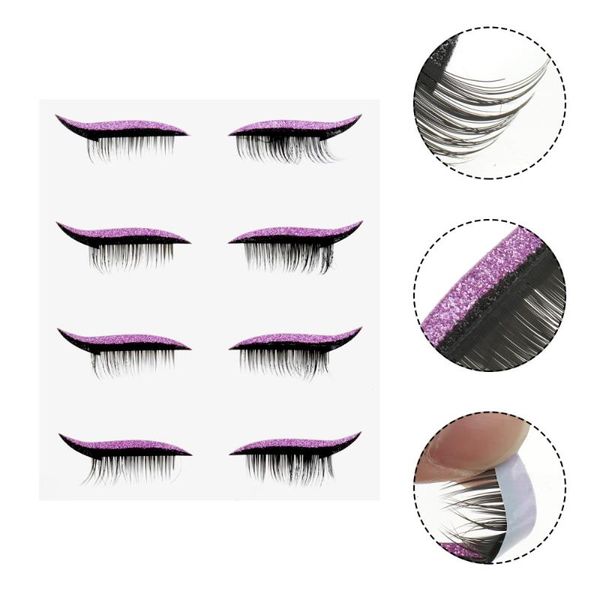 

false eyelashes 4pairs glitter eyelash stickers reusable decals beauty supply