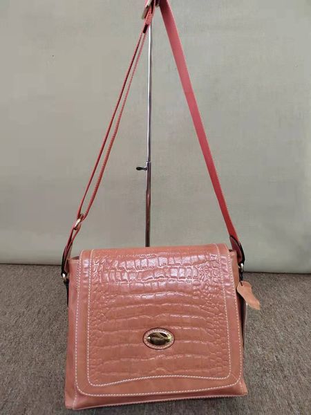 

2021 summer popular peach color casual messenger shoulder bag foreign trade high-quality cowhide fashion