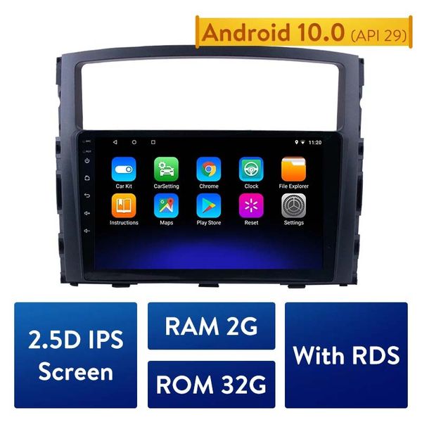 Android 10.0 Car DVD GPS Navegação Radio Player para Mitsubishi Pajero 4 2006-2014 9 polegadas Head Unit Support DVR