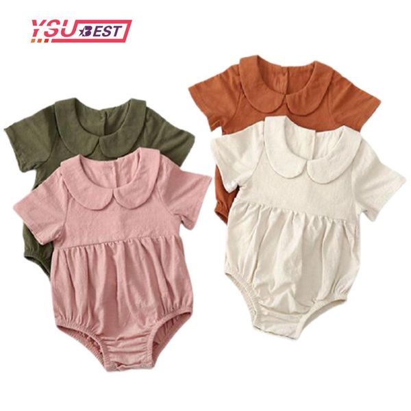 

summer baby kids rompers short sleeve embroidery flower cute creeper girl's bodysuit outfits 2021 spring boys clothing jumpsuits, Blue