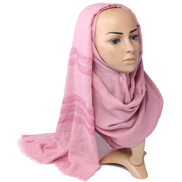 

scarves glitter stripe hijab scarf shimmer cotton shawls muslim fringed wraps fashion headband 10pcs/lot, Blue;gray