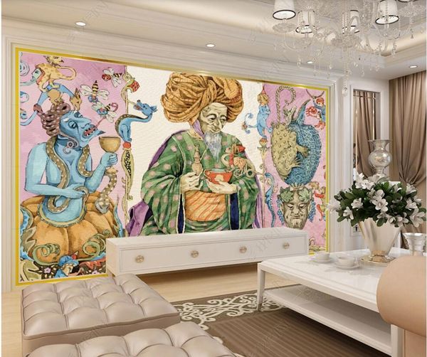 

custom murals 3d p wallpaper hand drawn indian mythical elders living room decoration 3d wall murals wallpaper for walls in rolls