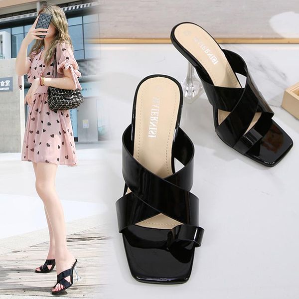 

slippers large size 35-46 party high heel sandals design slipper open toe casual daily, Black