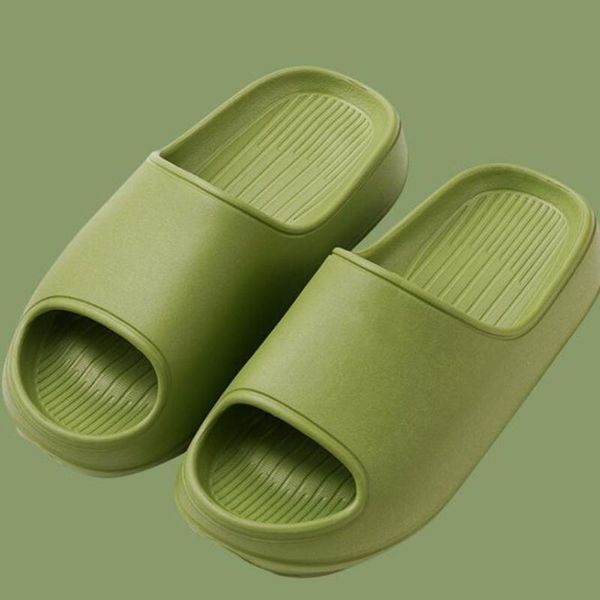 

women summer fashion solid color slippers slide sandals beach high heels shower thick soft sole men ladies bathroom shoes zy813, Black