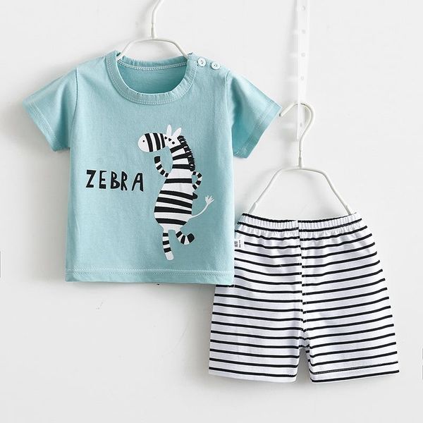 

cartoon baby clothing printed boy sets children costumes cotton short sleeve breathable shorts casual wear o-neck &tees, White