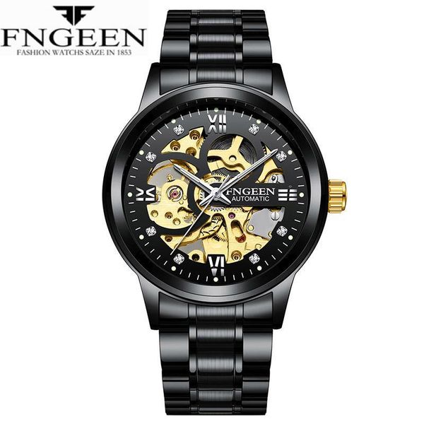 

wristwatches watch men relogio masculino mechanical luxury mens watches brand fngeen montre homme clock automatic, Slivery;brown