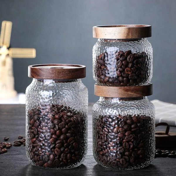 

storage bottles & jars 24oz/700ml clear glass food containers airtight with wooden lids canisters for sugar candy cookies