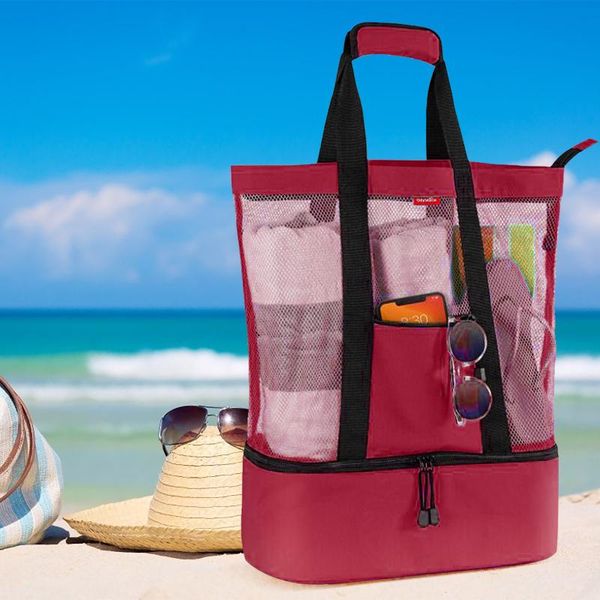 

zippered mom baby storage bags dry wet separation swimming mesh beach bag travel clothing sports fitness