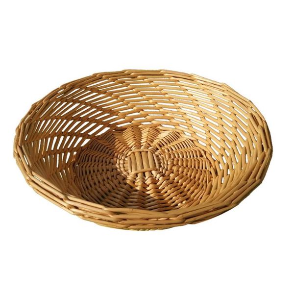 

dishes & plates hand-woven storage basket rattan tray wicker baskets bread fruit breakfast display box handicrafts home decoration