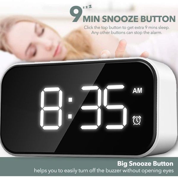 

other clocks & accessories 1pcs led digital alarm clock touch control snooze time display night mode desktable decor reloj despertador