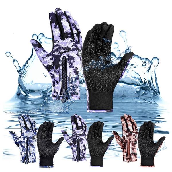 

ski gloves winter for men waterproof windproof cold snowboard motorcycle outdoor sport warm touch screen zipper glove #2p