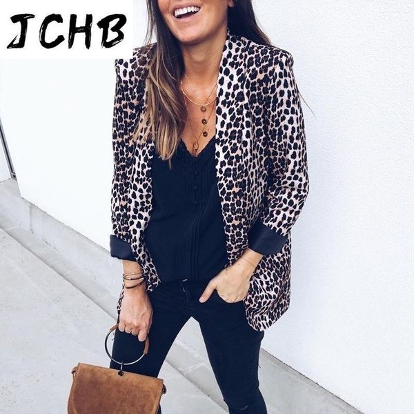 

winter autumn leopard print jacket women suit coats ladies pockets mujer snake pattern female outerwear femme women's jackets, Black;brown