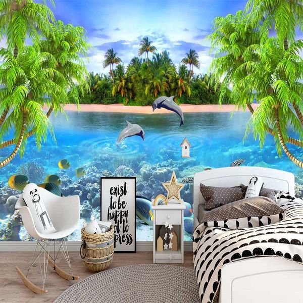 

milofi 3d custom wallpaper coconut dolphin game wallpapers