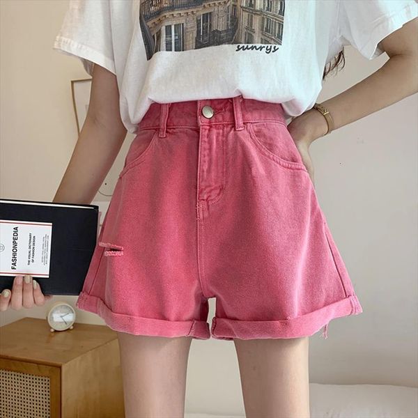 

summer purple denim high women shorts waisted cotton pink jeans hight waist short pants, White;black