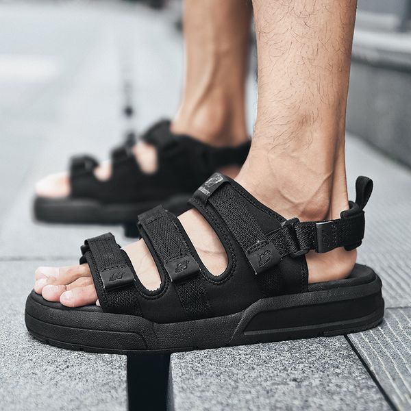 

summer 2021 couple sandals breathable open toe casual sandals beach sho, Black