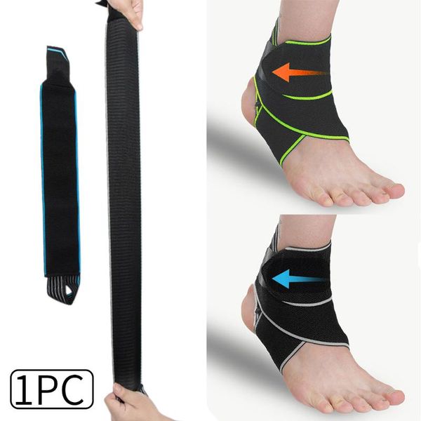 

1pc sprained running support protection relieve pain wrap adjustable strap outdoor sports  non slip ankle brace unisex, Blue;black