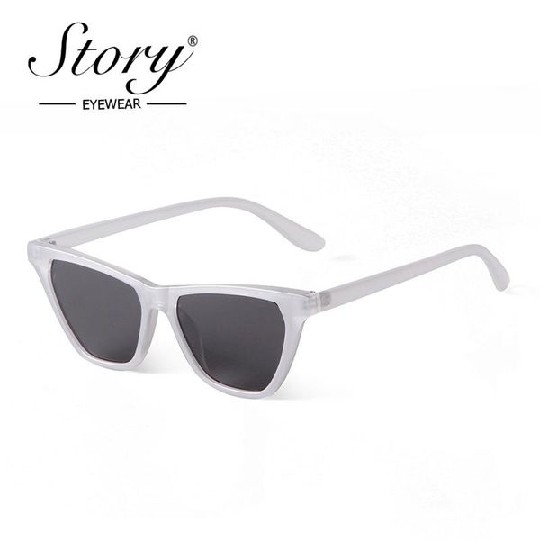 

sunglasses story trendy vintage cat eye women 2021 brand designer retro elegant tortoiseshell oversized shades for female s2253m, White;black