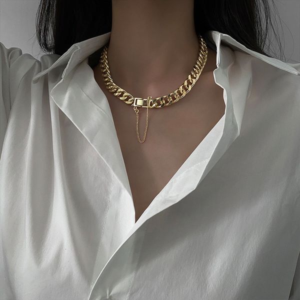 

cuba lace hip hop street metal thick clavicle net red fashion chain personality neck ornament, Black