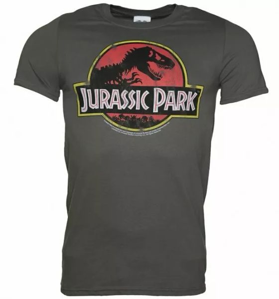 

official men's jurassic park logo t-shirt, White;black