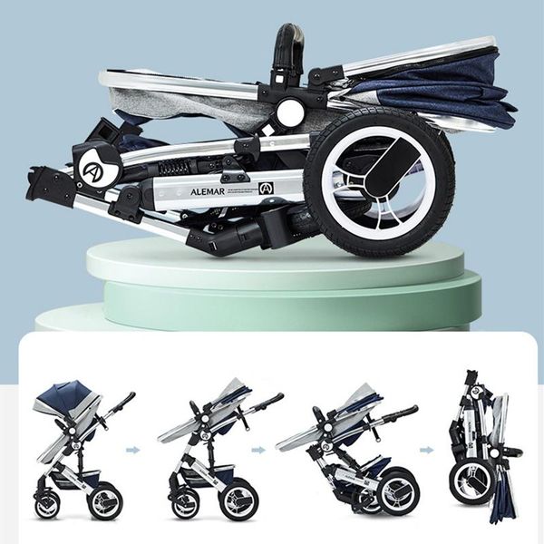 

in 1 baby stroller can sit and lie down two-way pram -absorbing folding high-view for born carriages strollers#