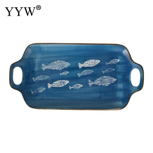 

bowls ceramic plate cute binaural baking household western round square japanese fish for